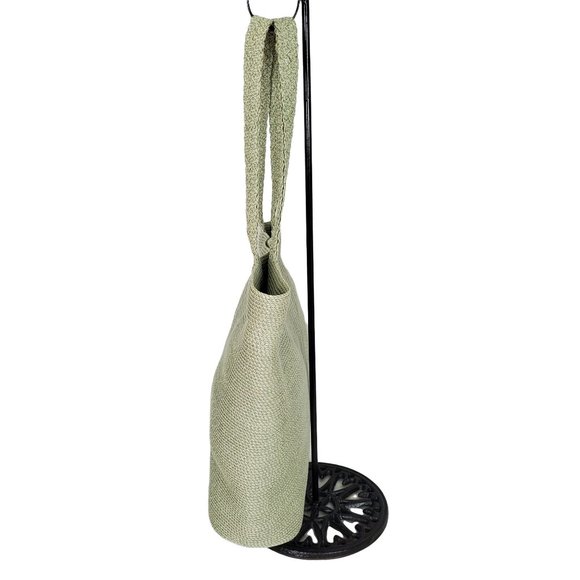 Talbots NWT Purse Woven Tweed Basket Tote Shoulder Bag Braided Straps Green - Picture 3 of 8